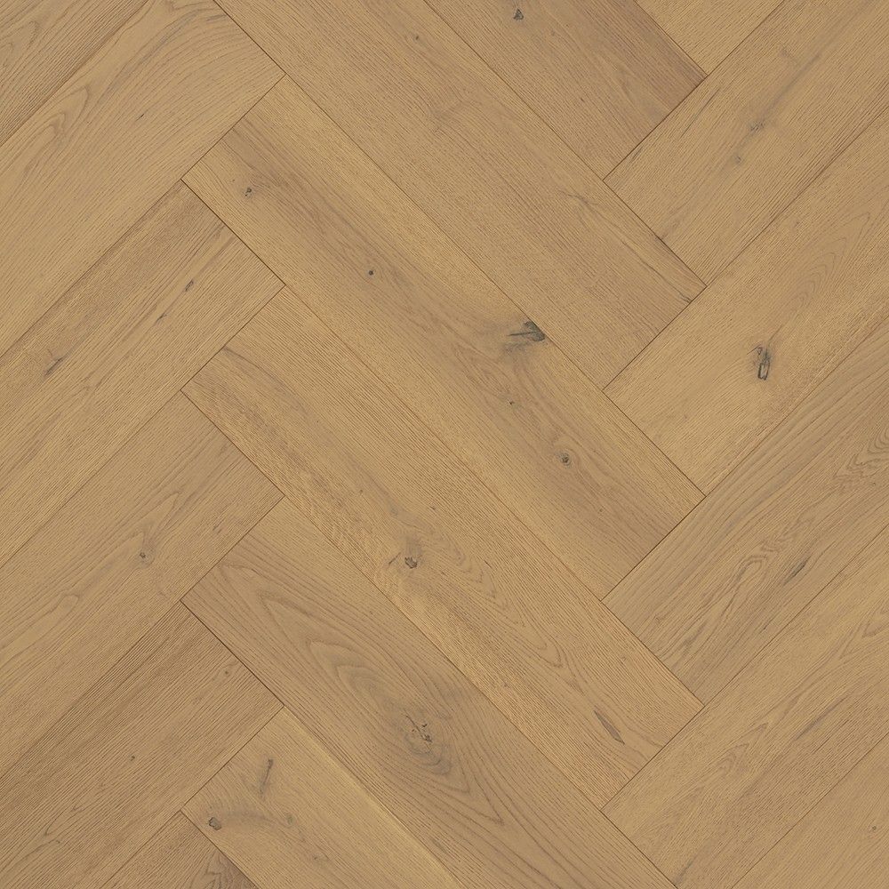 Heartwood Oak Herringbone Creme Brushed and Matt Lacquered